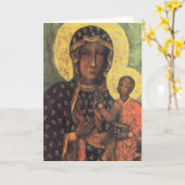 Unsere Dame Czestochowa Karte (Gelbe Blume)
