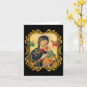 Unsere Dame der ewigen Hilfe, gesegnete Mutter Mar Karte (Gelbe Blume)