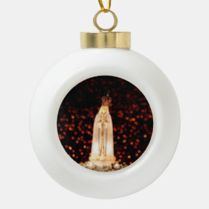 Unsere Dame der Fatima-Weihnachtsverzierung Keramik Kugel-Ornament