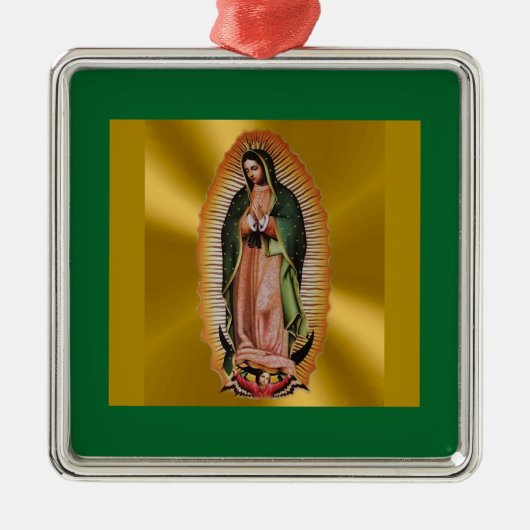 Unsere Dame der Guadalupe-Weihnachtsverzierung Ornament Aus Metall (Vorne)
