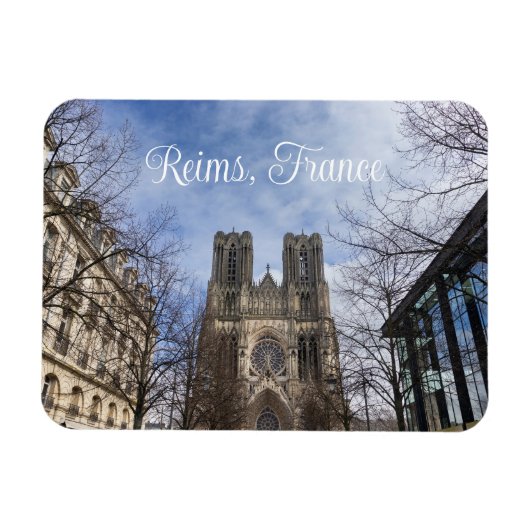 Unsere Dame der Kathedrale von Reims, Frankreich Magnet (Horizontal)