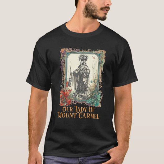 Unsere Dame des Berges Carmel Marian Katholic T-Shirt (Vorderseite)