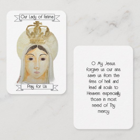 Unsere Dame des Fatima-Gebetskarte Visitenkarte (Vorne/Hinten)