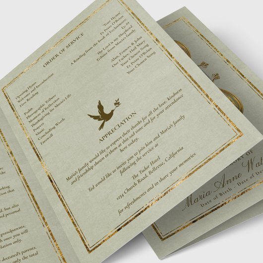 Unsere Dame des Grace-Beerdigungsprogramms Karte