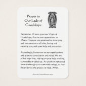 Unsere Dame des Guadalupe-Gebets (Rückseite)
