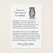 Unsere Dame des Guadalupe-Gebets (Rückseite)