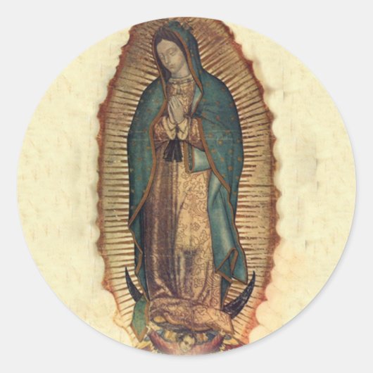Unsere Dame des Guadalupe-Sticker Runder Aufkleber (Vorderseite)