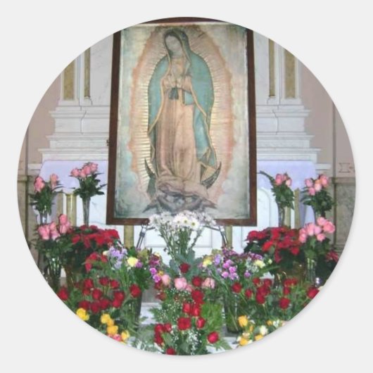 Unsere Dame des Guadalupe-Sticker Runder Aufkleber (Vorderseite)