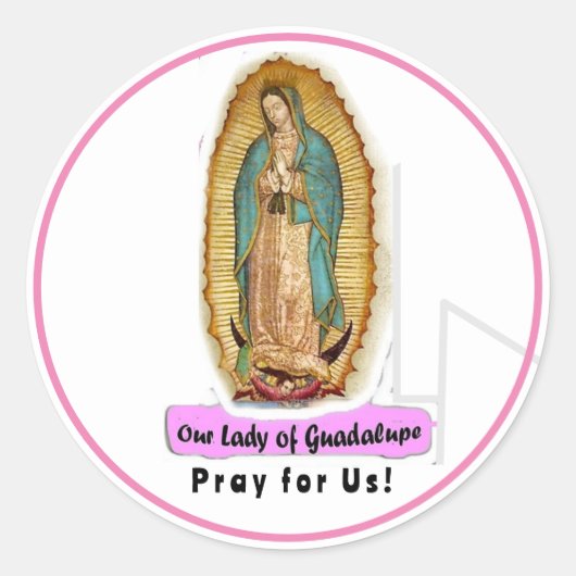 Unsere Dame des Guadalupe-Sticker Runder Aufkleber (Vorderseite)