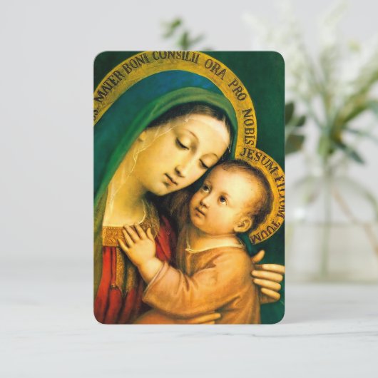 Unsere Dame des guten Anwalts mit dem Gebet Begleitkarte (Stehend Vorderseite)