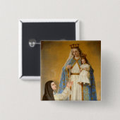 Unsere Dame des guten Erfolgs Mary großes 3" Knopf Button (Vorne & Hinten)