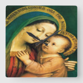 Unsere Dame des guten Rechtsbeistands von Litany L Quadratische Wanduhr (Vorderseite)