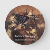 Unsere Dame des Karmel-Gebets Runde Wanduhr (Vorderseite)