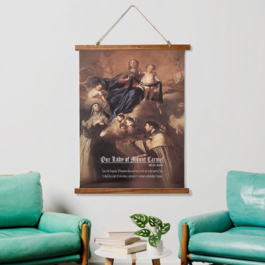 Unsere Dame des Karmel-Gebets Wandteppich Mit Holzrahmen (Wohnzimmer)