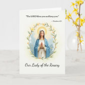 Unsere Dame des Rosenkranzes, der Frieden und die Karte (Gelbe Blume)