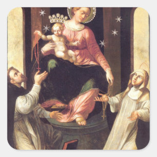 Unsere Dame des Rosenkranzes entstand in Pompeji Quadratischer Aufkleber