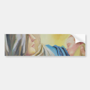 Unsere Dame des Schweigens hält das Baby Jesus Autoaufkleber