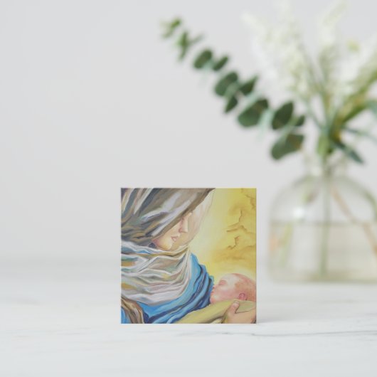 Unsere Dame des Schweigens hält das Baby Jesus Begleitkarte (Stehend Vorderseite)