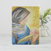 Unsere Dame des Schweigens hält das Baby Jesus Einladung (Stehend Vorderseite)