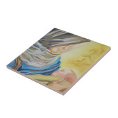 Unsere Dame des Schweigens hält das Baby Jesus Fliese (Seite)