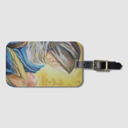 Unsere Dame des Schweigens hält das Baby Jesus Gepäckanhänger (Vorderseite (Horizontal))