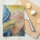 Unsere Dame des Schweigens hält das Baby Jesus Geschirrtuch (Viertel Falte)