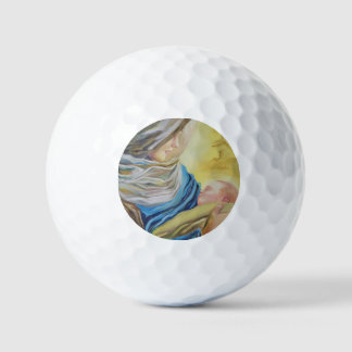 Unsere Dame des Schweigens hält das Baby Jesus Golfball