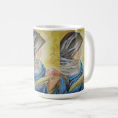 Unsere Dame des Schweigens hält das Baby Jesus Kaffeetasse (VorderseiteRechts)