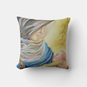 Unsere Dame des Schweigens hält das Baby Jesus Kissen