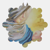 Unsere Dame des Schweigens hält das Baby Jesus Ornament Karte (Rückseite)