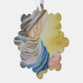 Unsere Dame des Schweigens hält das Baby Jesus Ornament Karte (Linke Ecke)