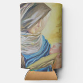 Unsere Dame des Schweigens hält das Baby Jesus Selters Dosenkühler (Rückseite)