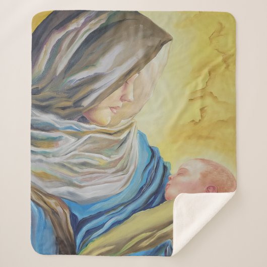 Unsere Dame des Schweigens hält das Baby Jesus Sherpadecke (Vorderseite)