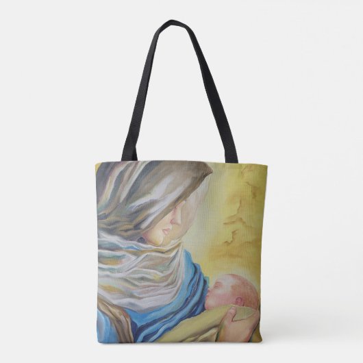 Unsere Dame des Schweigens hält das Baby Jesus Tasche (Rückseite)