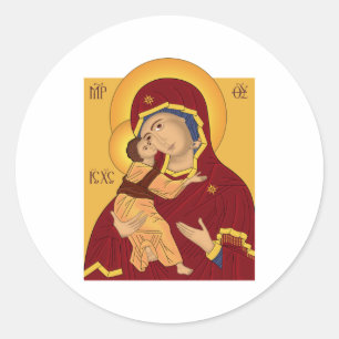 Unsere Dame des Vladimir Runder Aufkleber