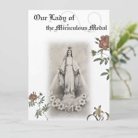 Unsere Dame des wunderbaren Medaillengebet Einladung (Stehend Vorderseite)