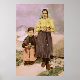 Unsere Dame Fatima Children Jacinta & Lucia Poster