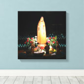 Unsere Dame Fatima Statue ummantelte Canvas Print Leinwanddruck (Insitu (Holzboden))