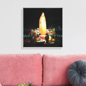 Unsere Dame Fatima Statue ummantelte Canvas Print Leinwanddruck (Insitu (Wohnzimmer))