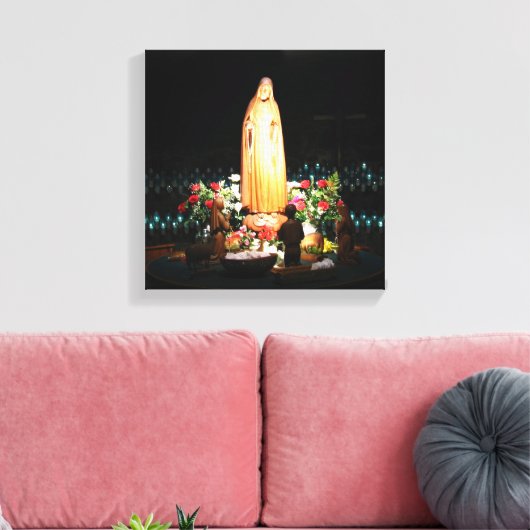 Unsere Dame Fatima Statue ummantelte Canvas Print Leinwanddruck (Insitu (Wohnzimmer))