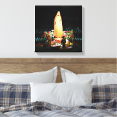Unsere Dame Fatima Statue ummantelte Canvas Print Leinwanddruck (Insitu (Schlafzimmer))
