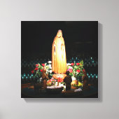 Unsere Dame Fatima Statue ummantelte Canvas Print Leinwanddruck (Vorderseite)