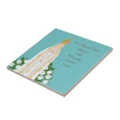 Unsere Dame Fatima und weiße Rosen Fliese (Seite)