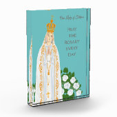 Unsere Dame Fatima und weiße Rosen Fotoblock (Links)