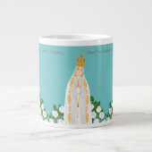 Unsere Dame Fatima und weiße Rosen Jumbo-Tasse (Vorderseite)
