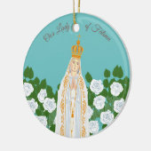 Unsere Dame Fatima und weiße Rosen Keramik Ornament (Links)