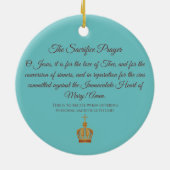 Unsere Dame Fatima und weiße Rosen Keramik Ornament (Hinten)