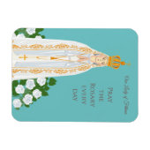 Unsere Dame Fatima und weiße Rosen Magnet (Horizontal)