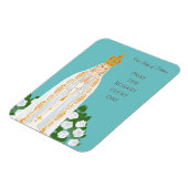 Unsere Dame Fatima und weiße Rosen Magnet (Linke Seite)