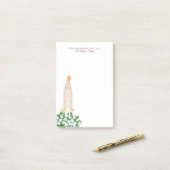 Unsere Dame Fatima und weiße Rosen Post-it Klebezettel (Auf Schreibtisch)